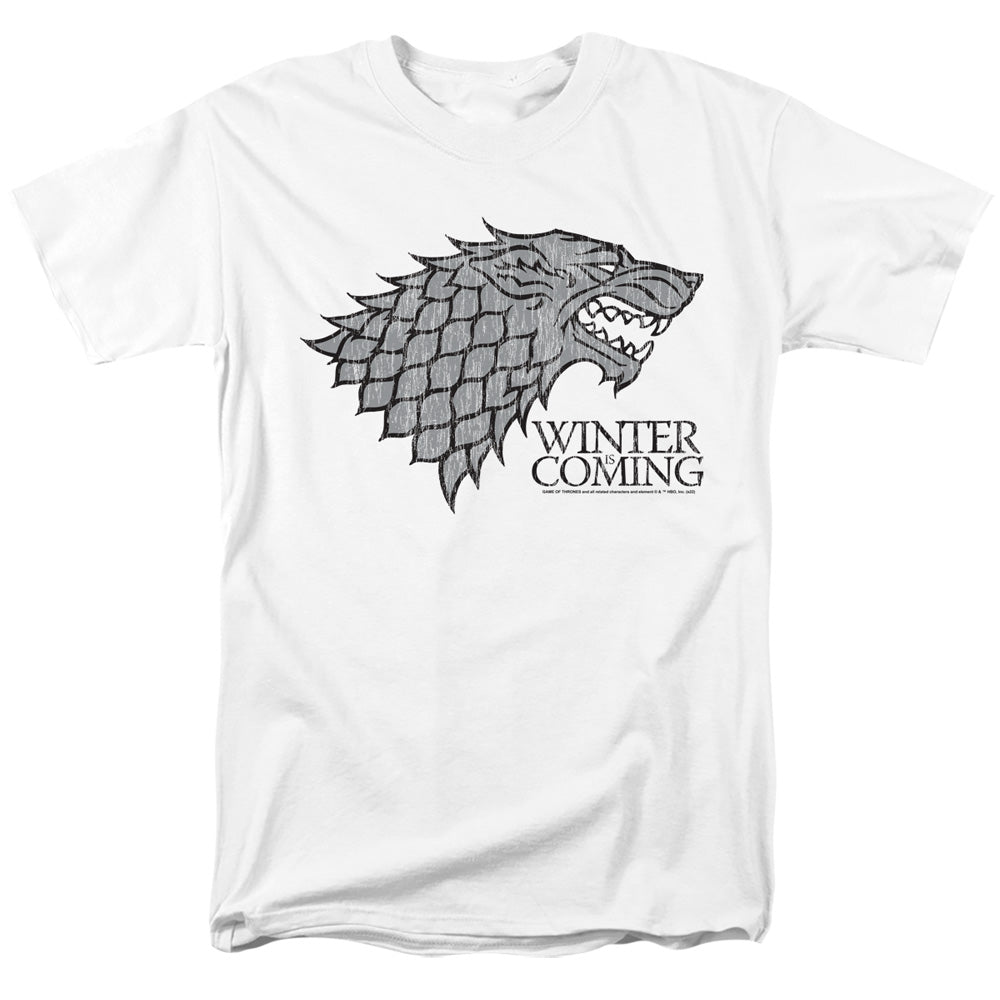 Game Of Thrones Startk Winter Is Coming On White Adult Unisex T-Shirt White