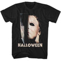 Halloween - Half Mask And Knife - Officially Licensed American Classics - Front Print Solid Adult Short Sleeve T-Shirt