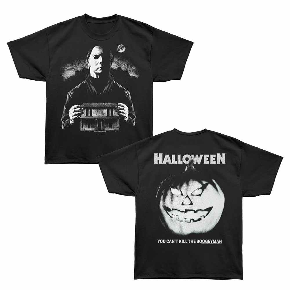 Halloween - Myers With House - Bronx Oversized Short Sleeve T-Shirt - Front & Back Print - Black