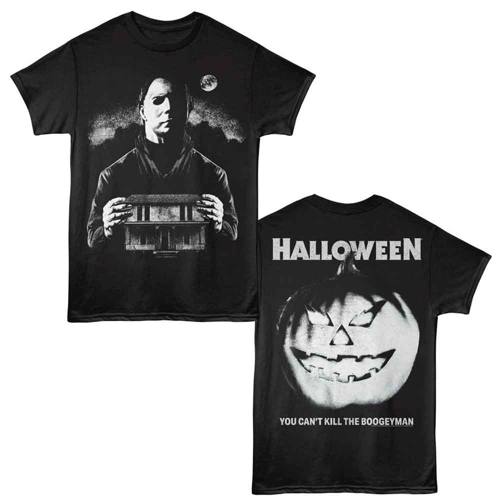 Halloween - Myers With House - 2-Sided Print Adult Short Sleeve Solid T-Shirt - Black