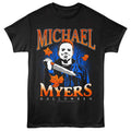 Halloween - Michael Myers - Front Print Adult Short Sleeve Solid T-Shirt - Black