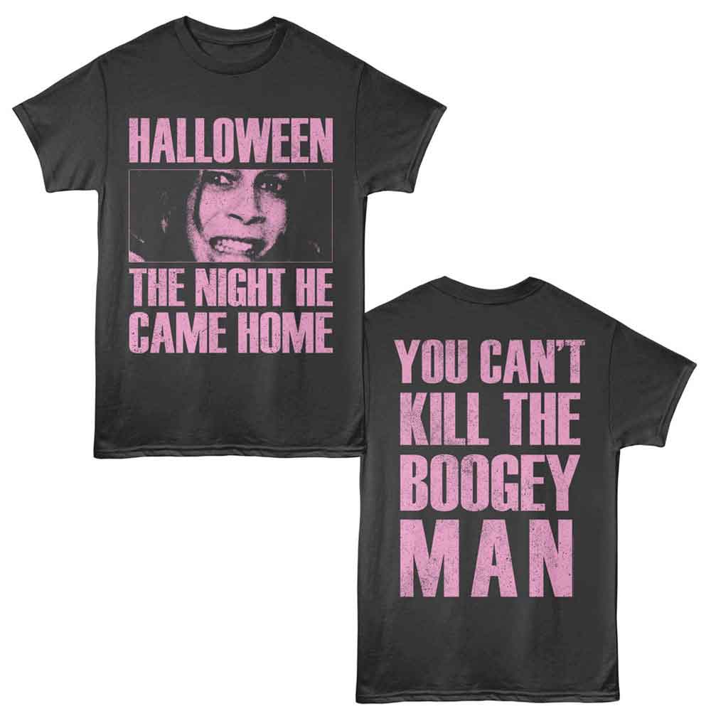 Halloween - Laurie Scared Face - 2-Sided Print Adult Short Sleeve Solid T-Shirt - Smoke
