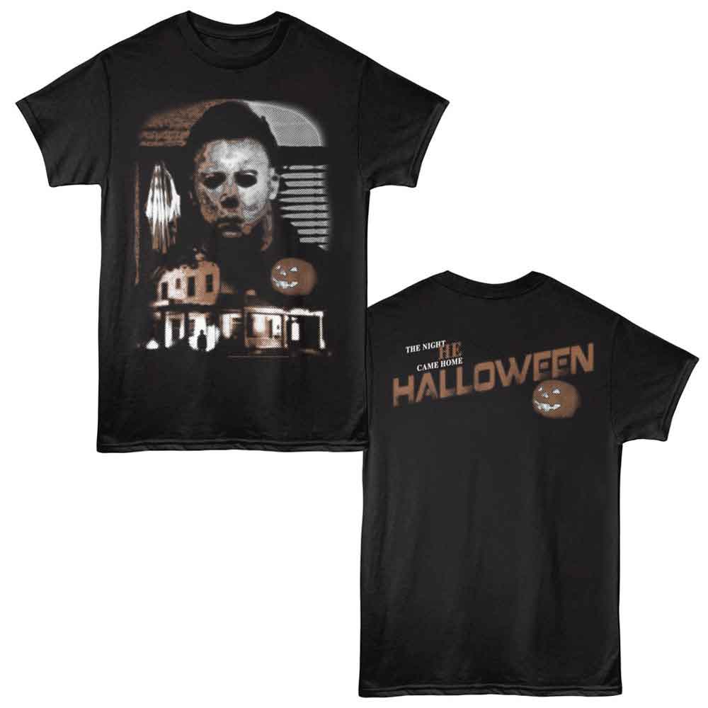 Halloween - The Night He Came Home - 2-Sided Print Adult Short Sleeve Solid T-Shirt - Black