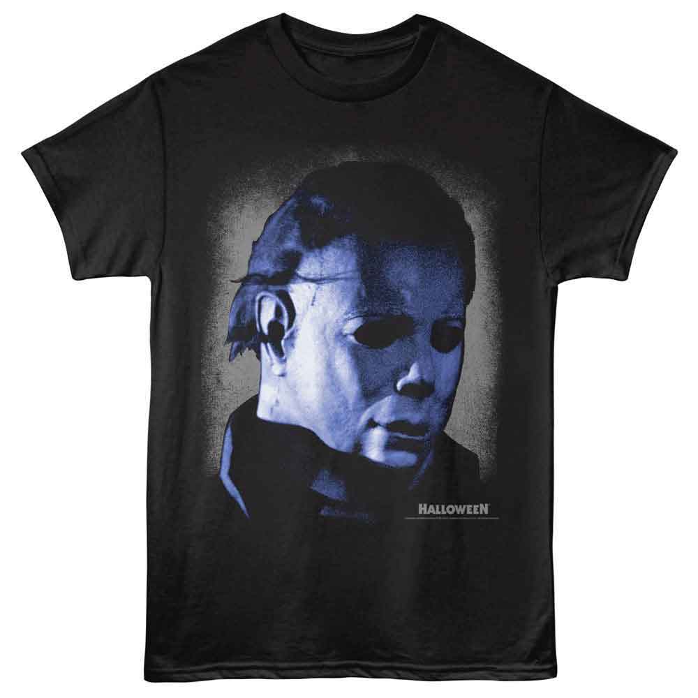 Halloween - Myers Head - Front Print Adult Short Sleeve Solid T-Shirt - Black