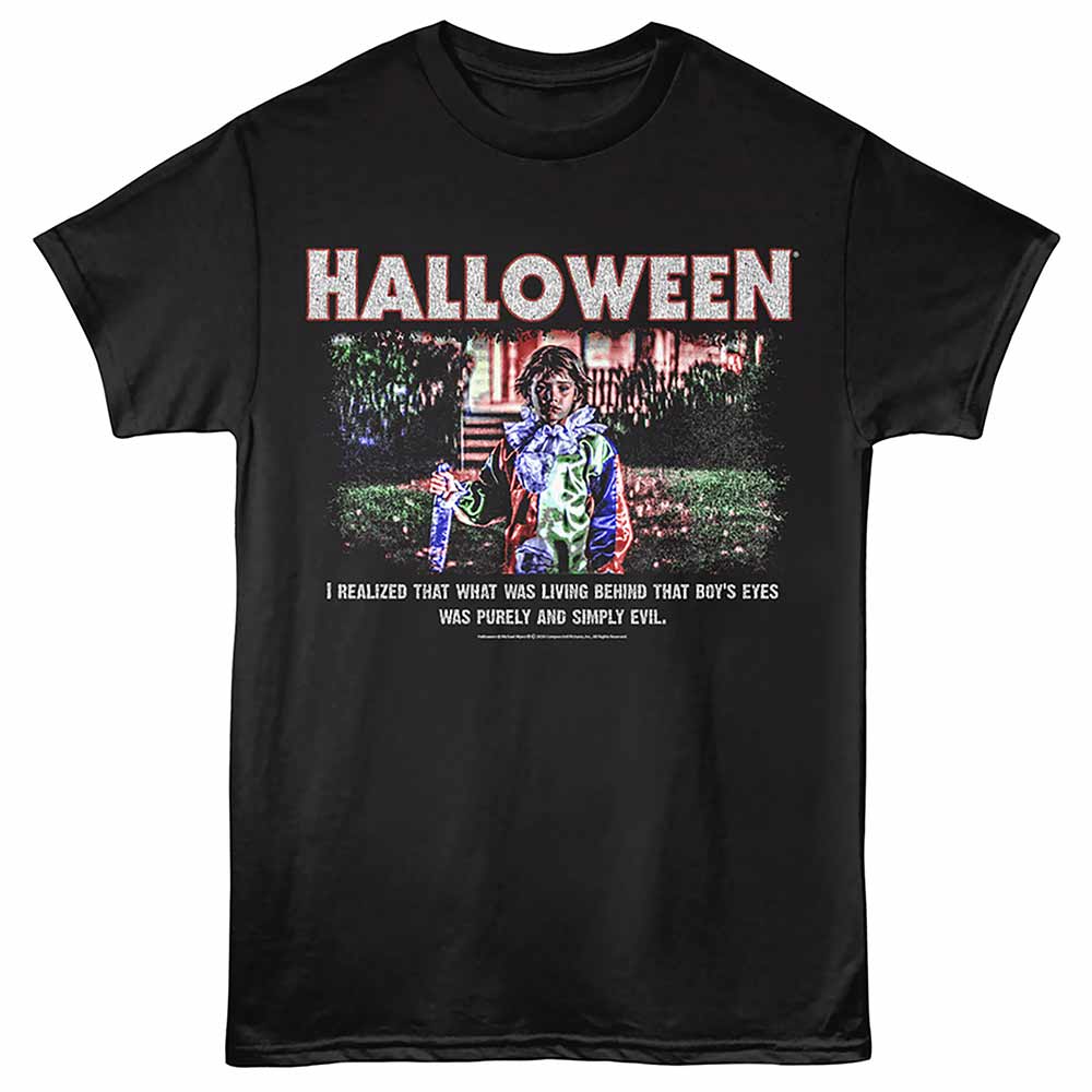 Halloween - That Boys Eyes - Front Print Adult Short Sleeve Solid T-Shirt - Black