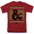 Dungeons And Dragons Ampersand Logo Ugly Christmas Adult Unisex T-Shirt Red