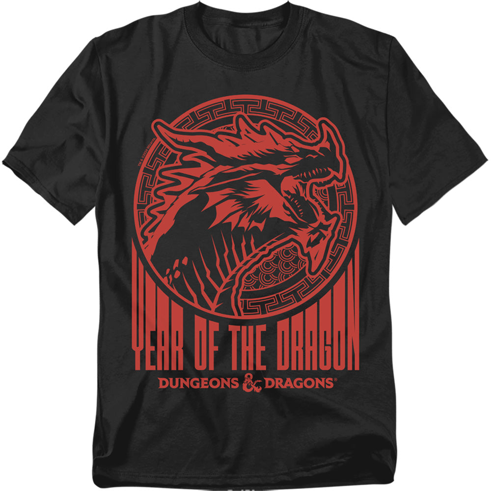 Dungeons And Dragons Year Of The Dragon Street Red Adult Unisex T-Shirt Black
