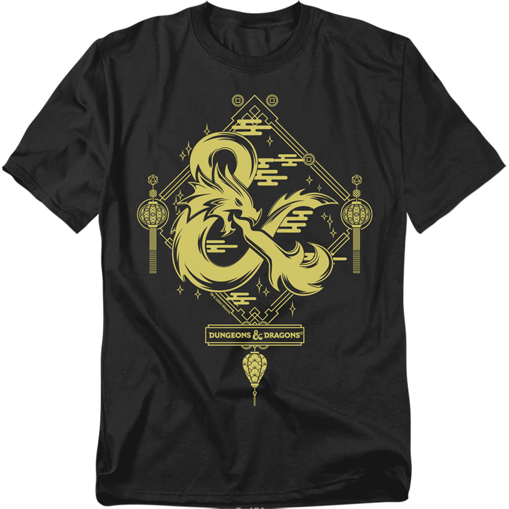 Dungeons And Dragons Year Of The Dragon Gold Logo Adult Unisex T-Shirt Black