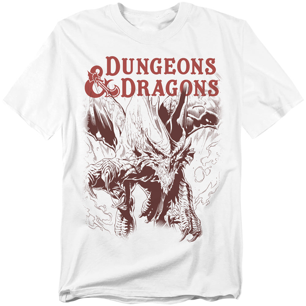 Hasbro - Dungeons And Dragons - Striking Dragon - Adult Unisex T-Shirt - White