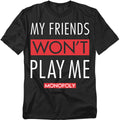 Hasbro - Monopoly - My Friends - Adult Unisex Short Sleeve T-Shirt - Black