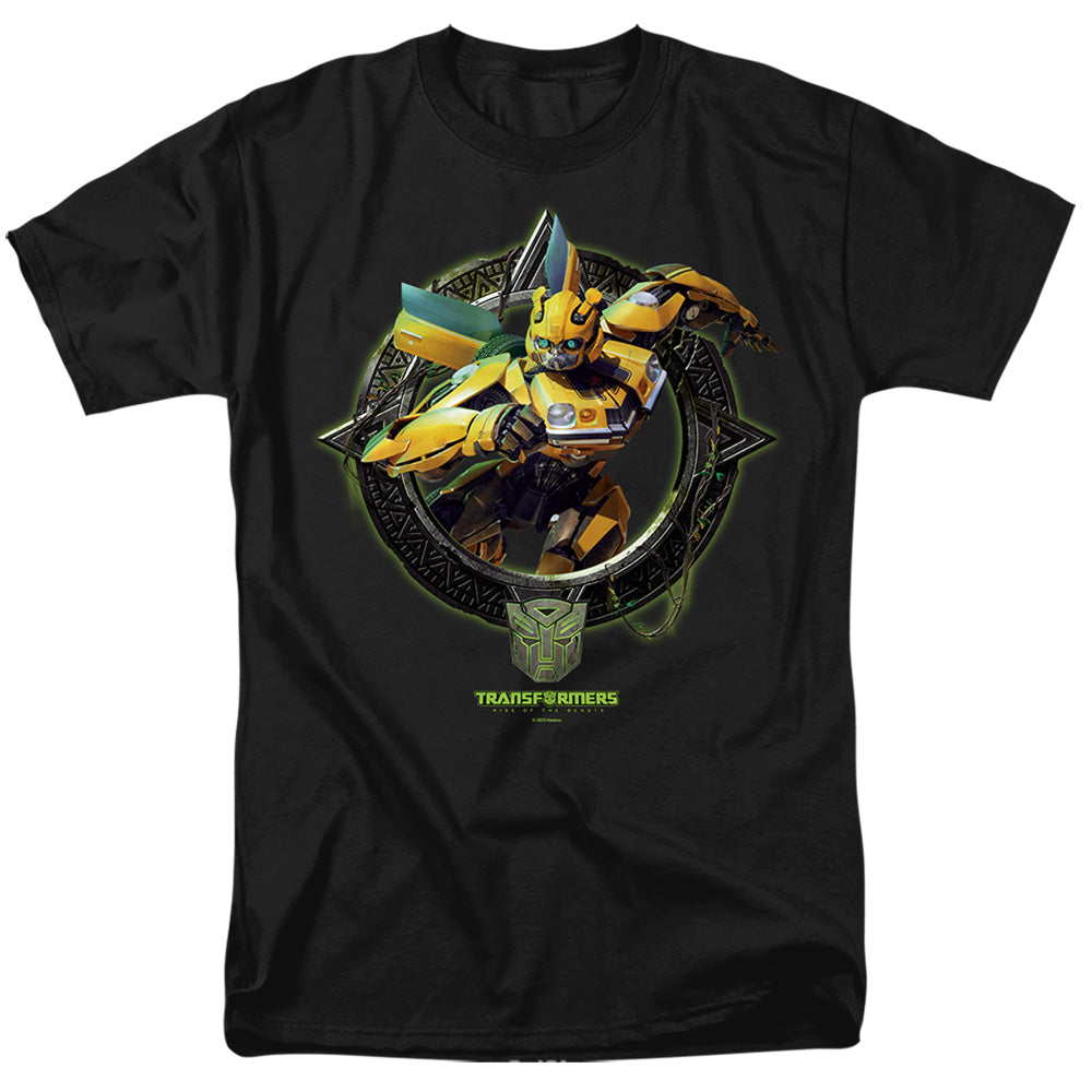 Hasbro - Transformers - Bumblebee Circle Frame - Adult Unisex T-Shirt - Black