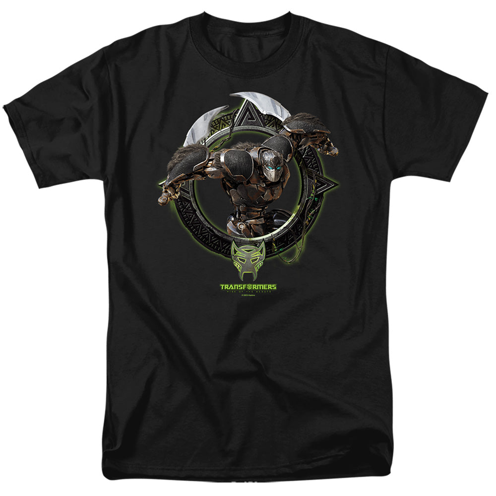 Hasbro Transformers Optimus Primal Circle Frame Adult Unisex T-Shirt Black