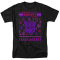 Transformers Decepticon Naughty List Ugly Christmas Adult Unisex T-Shirt Black