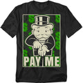 Hasbro - Monopoly - Pay Me - Adult Unisex Short Sleeve T-Shirt - Black