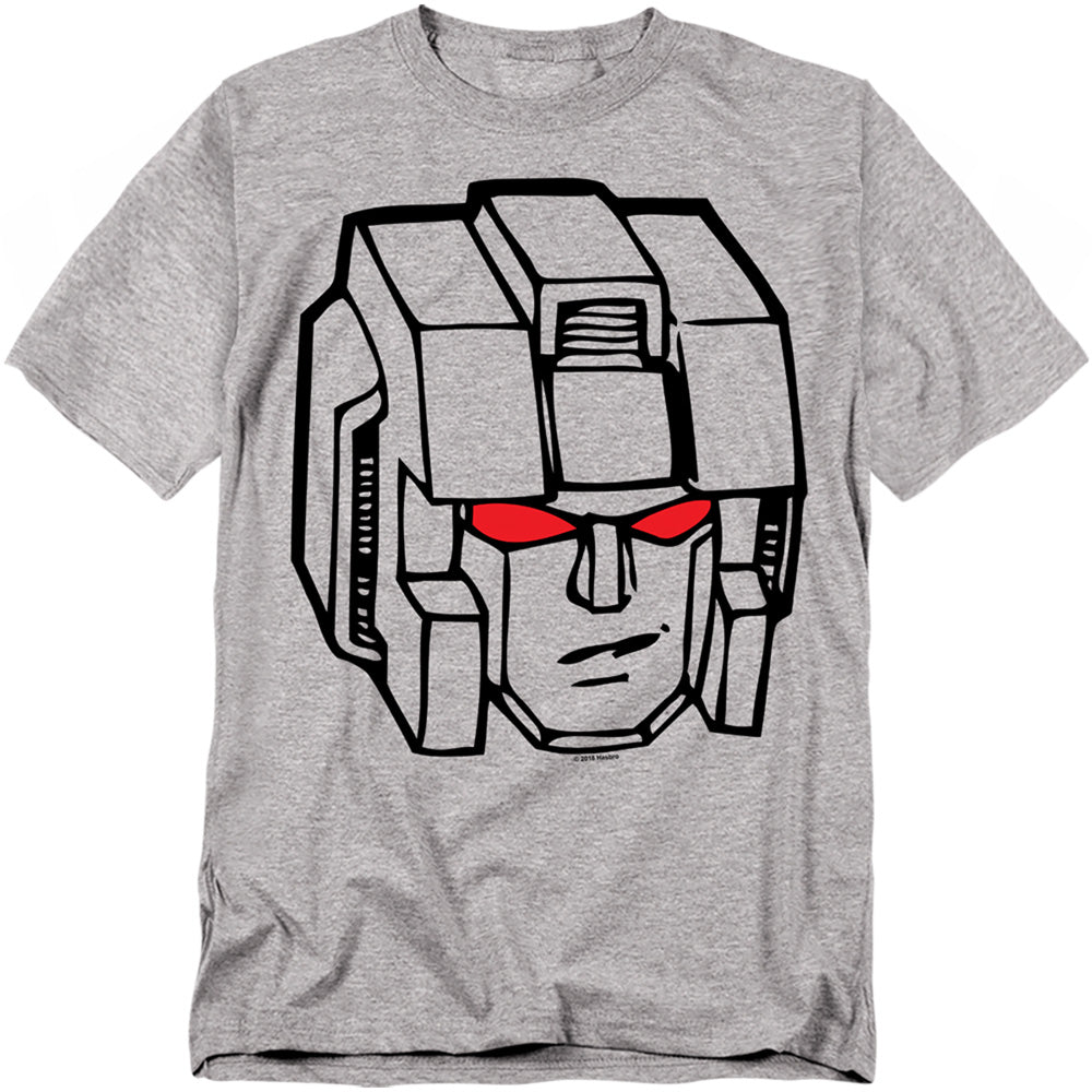 Hasbro - Transformers - Starscream Head - Adult Unisex T-Shirt - Gray