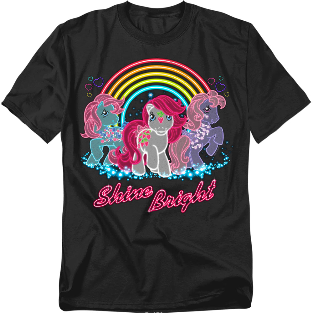 Hasbro - My Little Pony - Retro Neon Ponies - Adult Unisex T-Shirt - Black