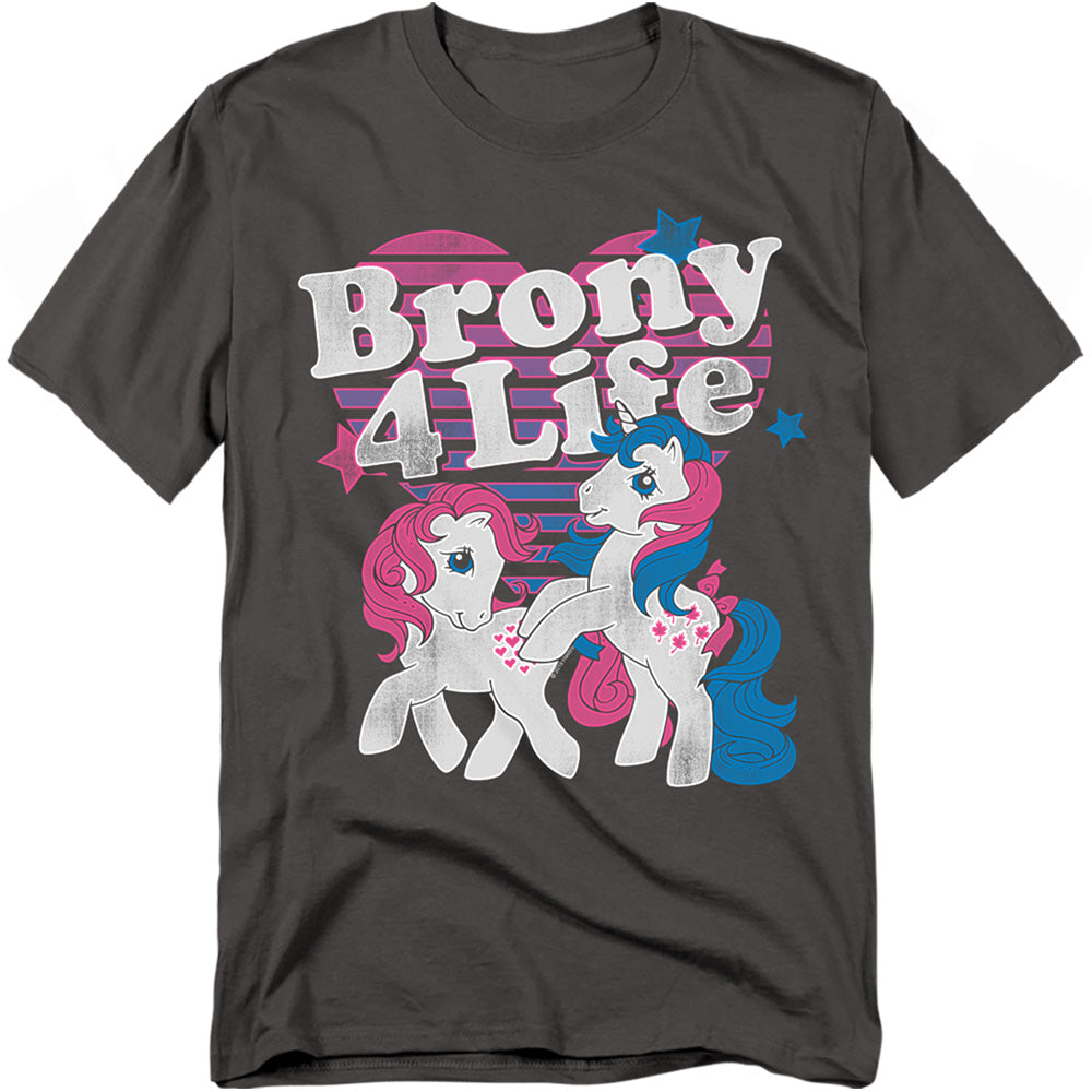 Hasbro - My Little Pony - Retro Brony 4 Life - Adult Unisex T-Shirt - Gray