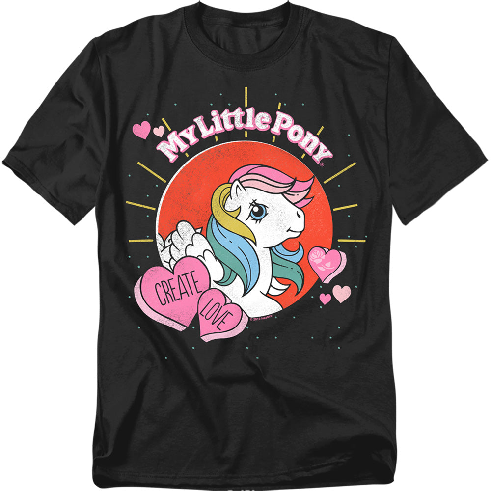 Hasbro - My Little Pony - Retro Create Love - Adult Unisex T-Shirt - Black