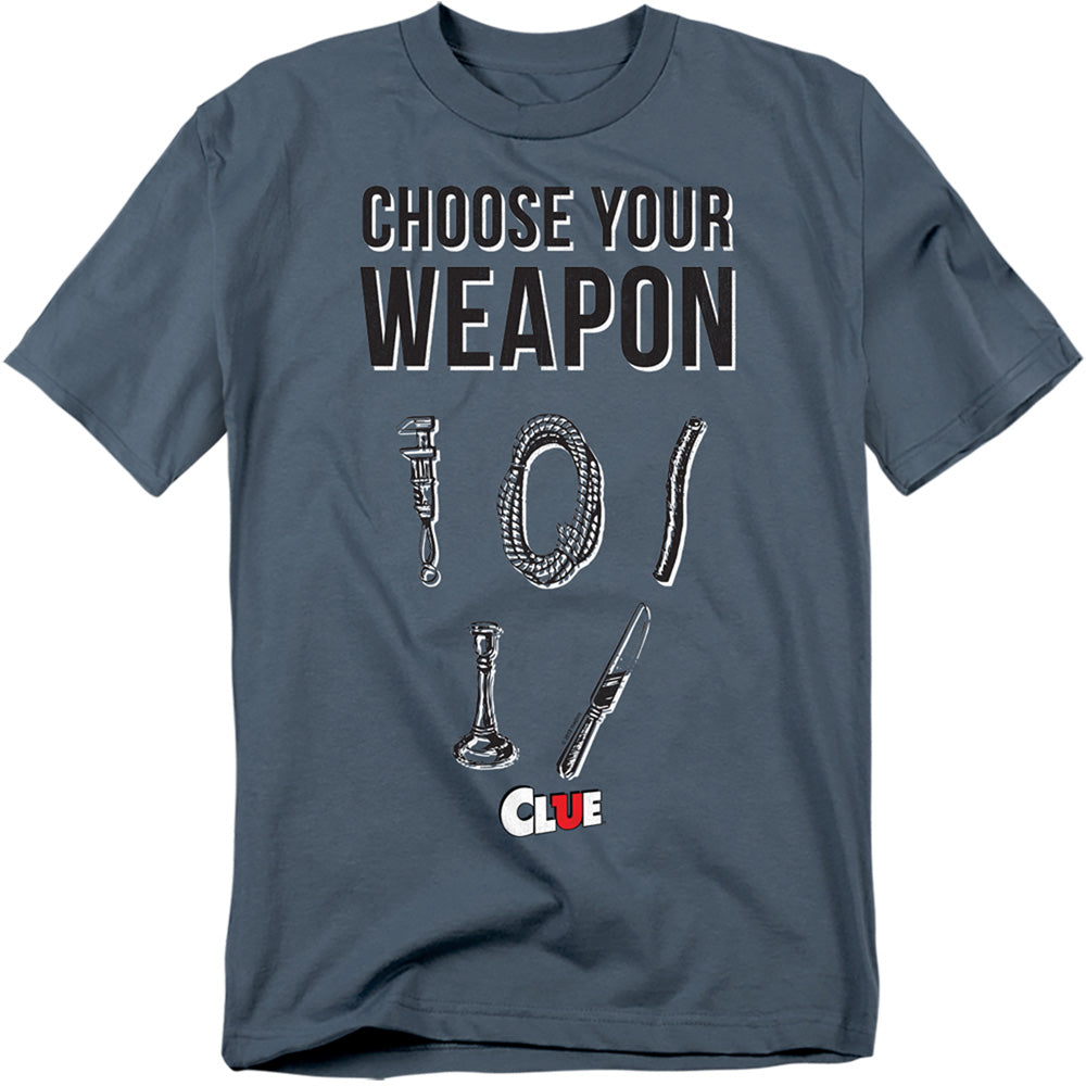 Hasbro - Clue - Choose - Adult Unisex Short Sleeve T-Shirt - Gray