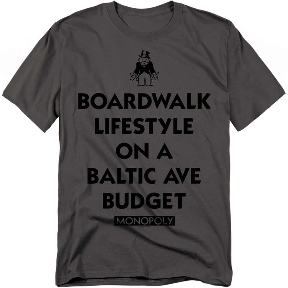 Hasbro - Monopoly - Lifestyle Vs Budget - Adult Unisex T-Shirt - Gray