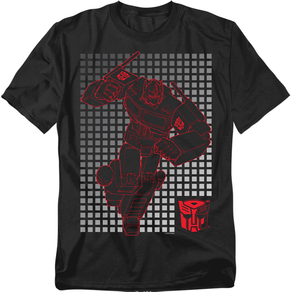 Hasbro - Transformers - Optimus Grid - Adult Unisex Short Sleeve T-Shirt - Black