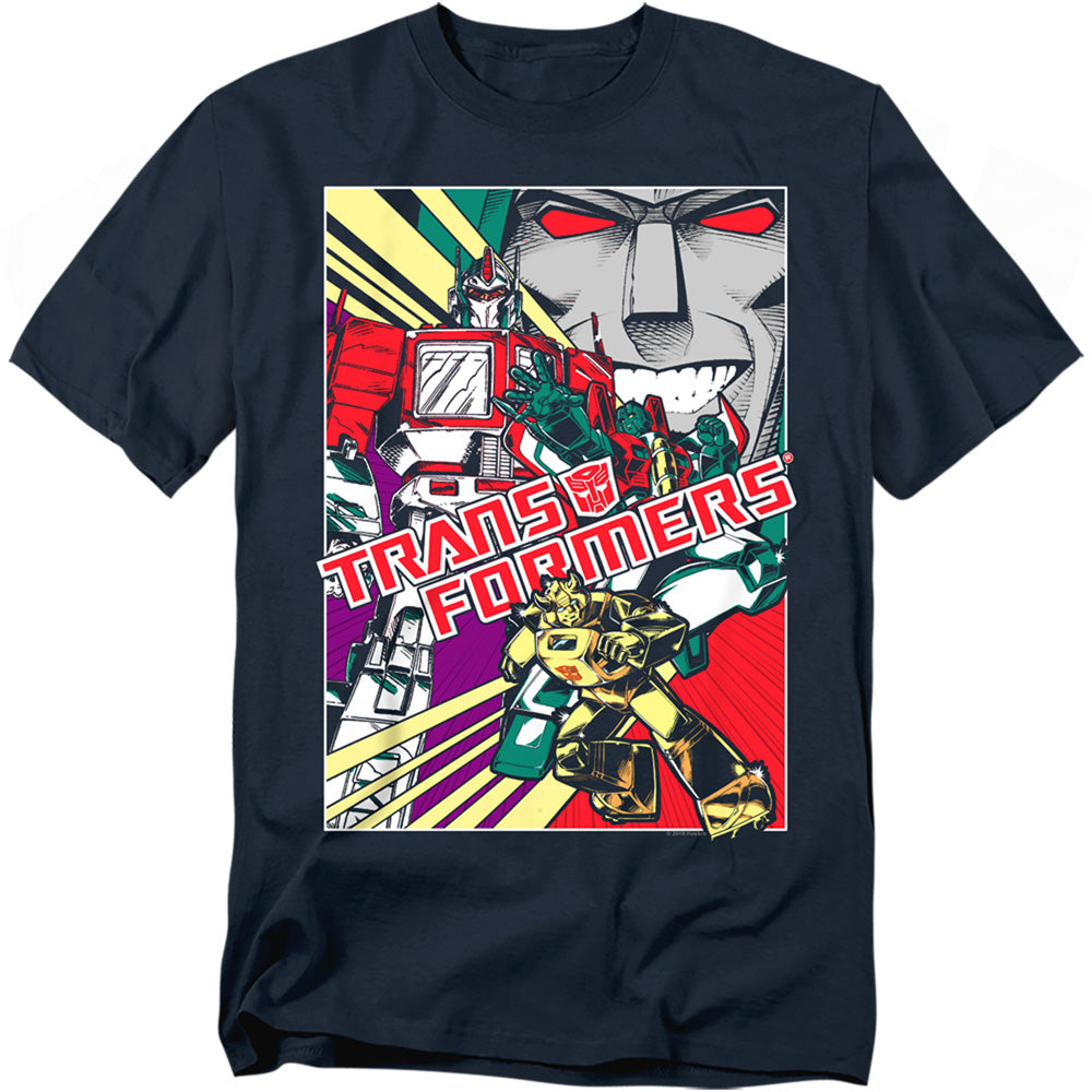 Hasbro - Transformers - Comic Poster - Adult Unisex Short Sleeve T-Shirt - Black