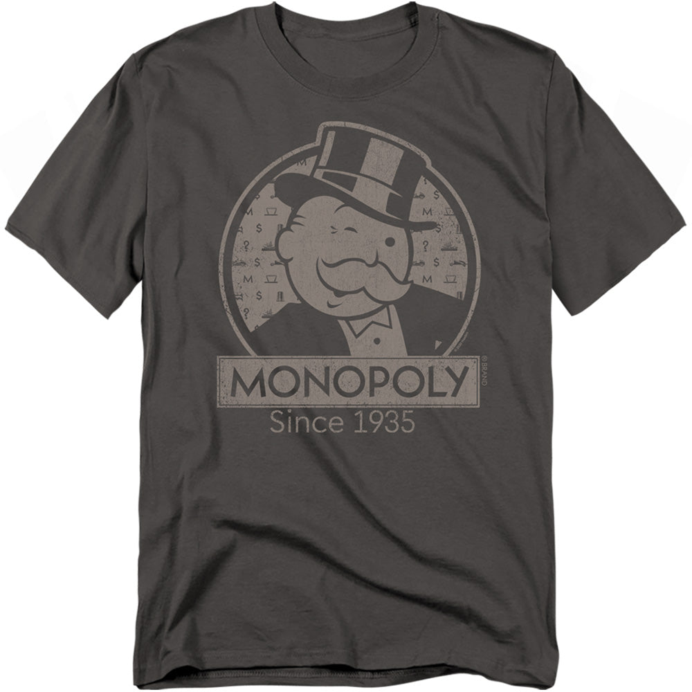 Hasbro - Monopoly - Wink - Adult Unisex Short Sleeve T-Shirt - Gray