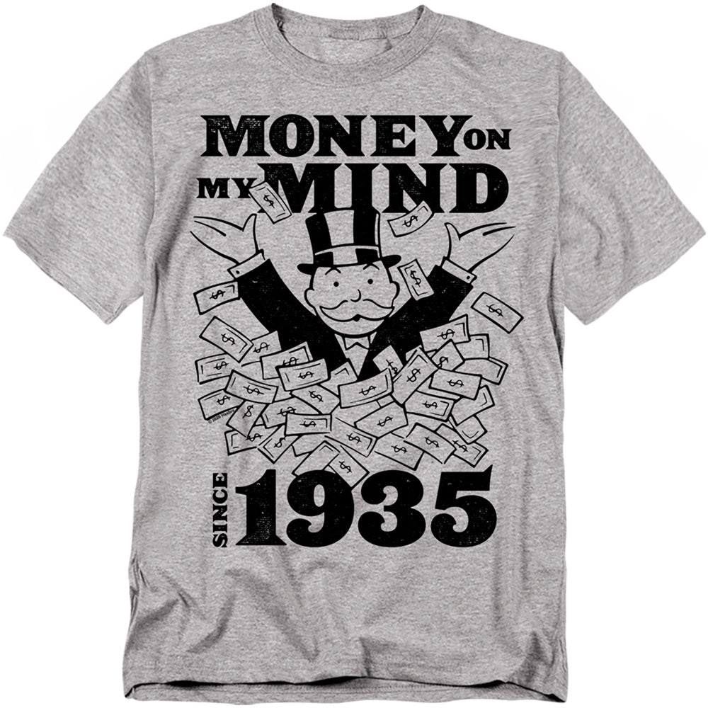 Hasbro - Monopoly - Money Mind Since 35 - Adult Unisex T-Shirt - Gray