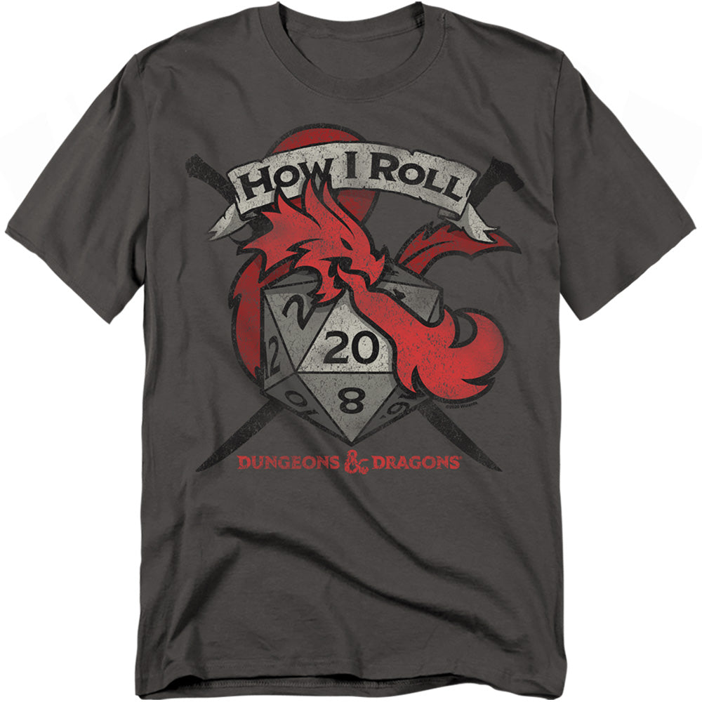 Hasbro - Dungeons And Dragons - How I Roll D And D - Adult Unisex T-Shirt - Gray