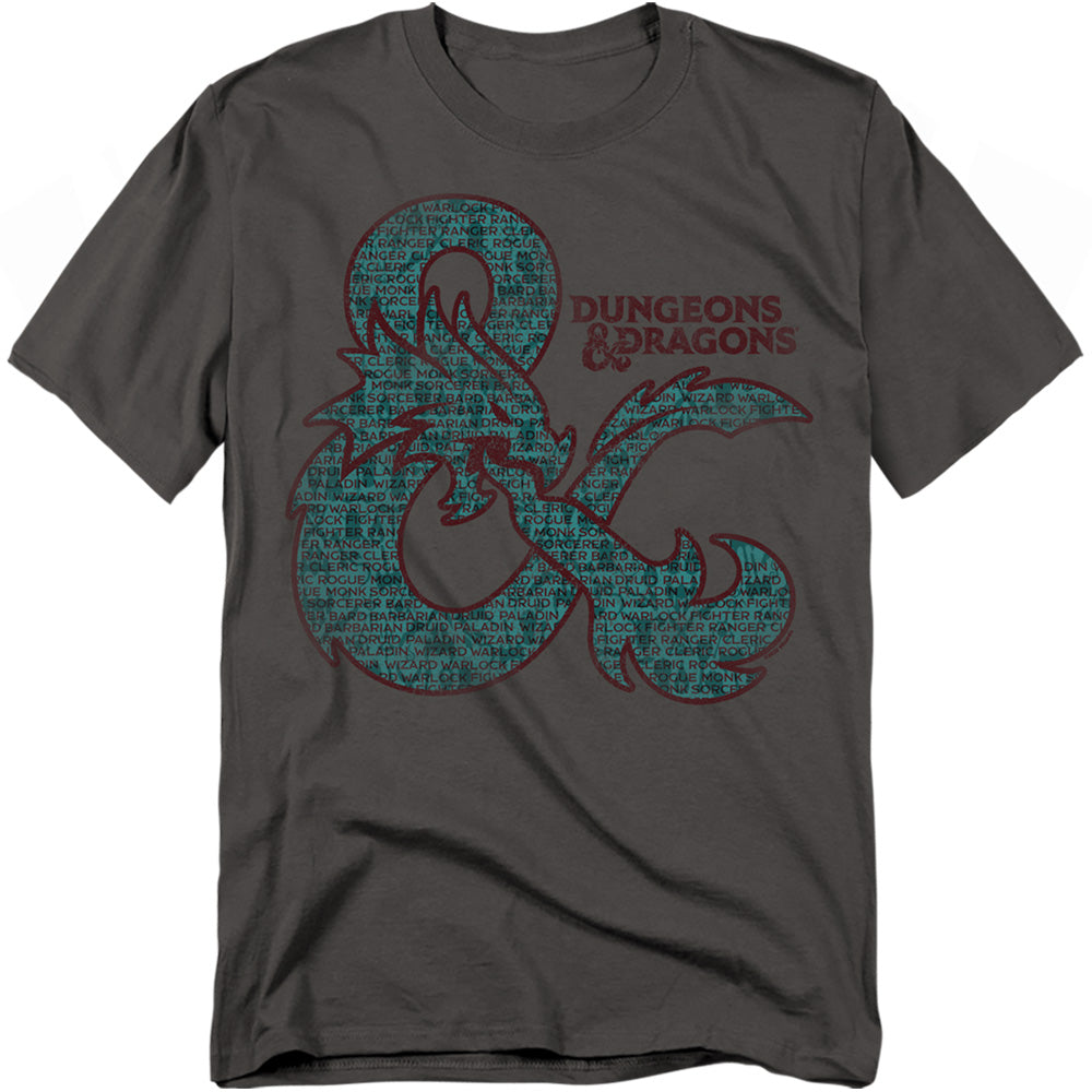 Hasbro - Dungeons And Dragons - Ampersand Classes - Adult Unisex T-Shirt - Gray