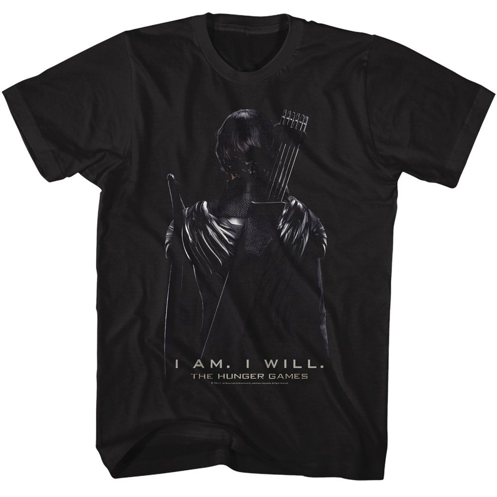 Hunger Games - Katniss Back - American Classics - Solid Black Adult Short Sleeve T-Shirt