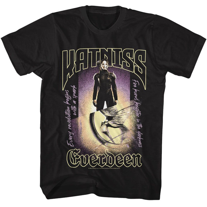 Hunger Games - Katniss Everdeen - American Classics - Solid Black Adult Short Sleeve T-Shirt