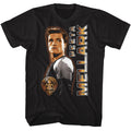 Hunger Games - Peeta Vertical Text - American Classics - Solid Black Adult Short Sleeve T-Shirt