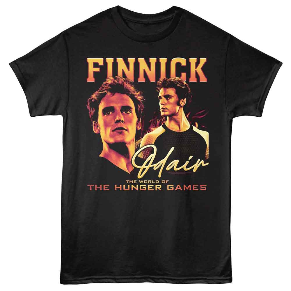 Hunger Games - Fiery Finnick - Solid Adult Unisex Short Sleeve T-Shirt - Black