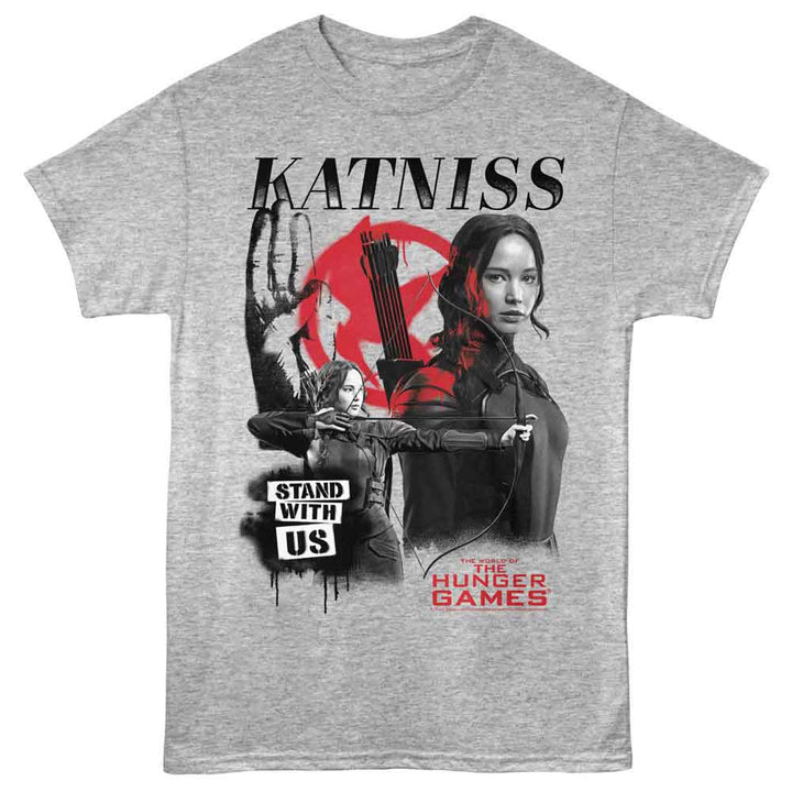 Hunger Games - Stand Width - Licensed Adult Unisex Short Sleeve T-Shirt - Gray Heather