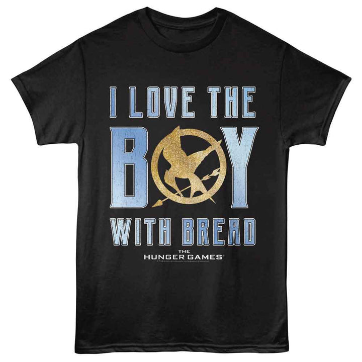 Hunger Games - Boy With Bread - Solid Adult Unisex Short Sleeve T-Shirt - Black