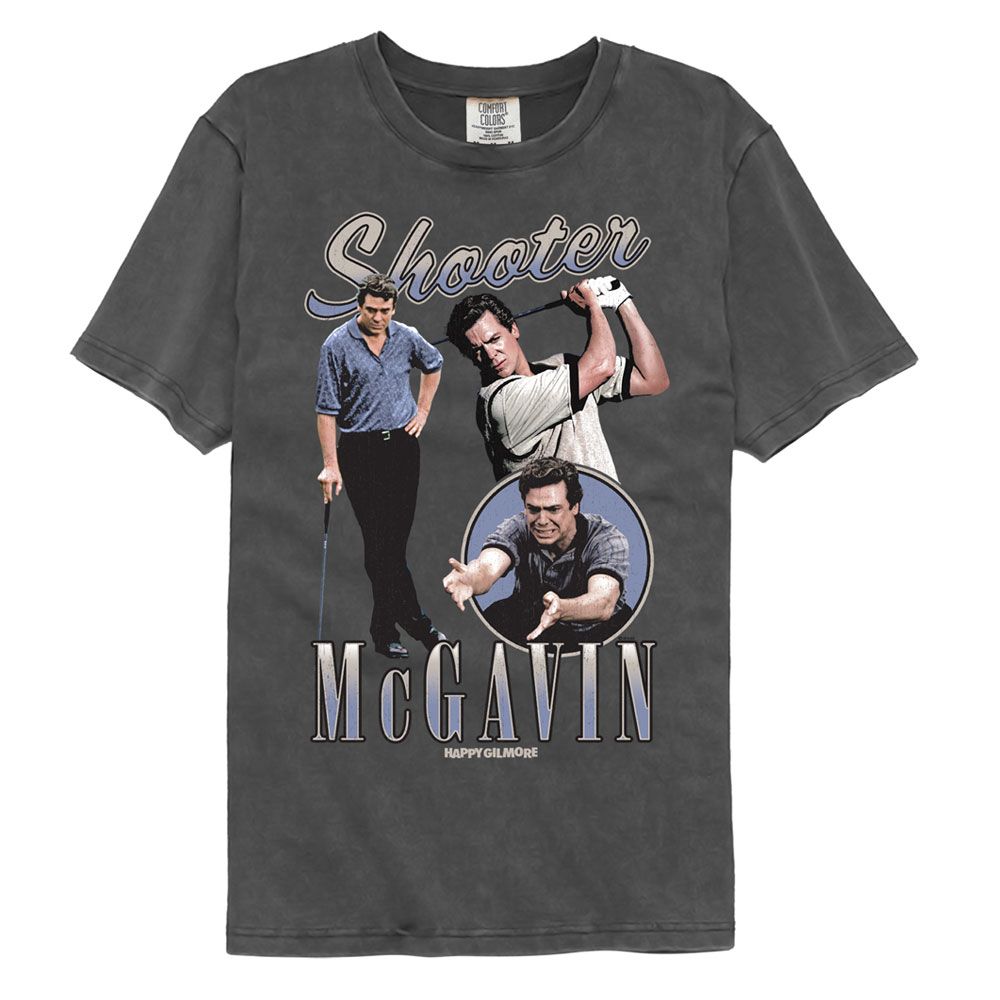 Happy Gilmore - Shooter Montage - American Classics - Solid Gray Adult Short Sleeve Comfort Color T-Shirt