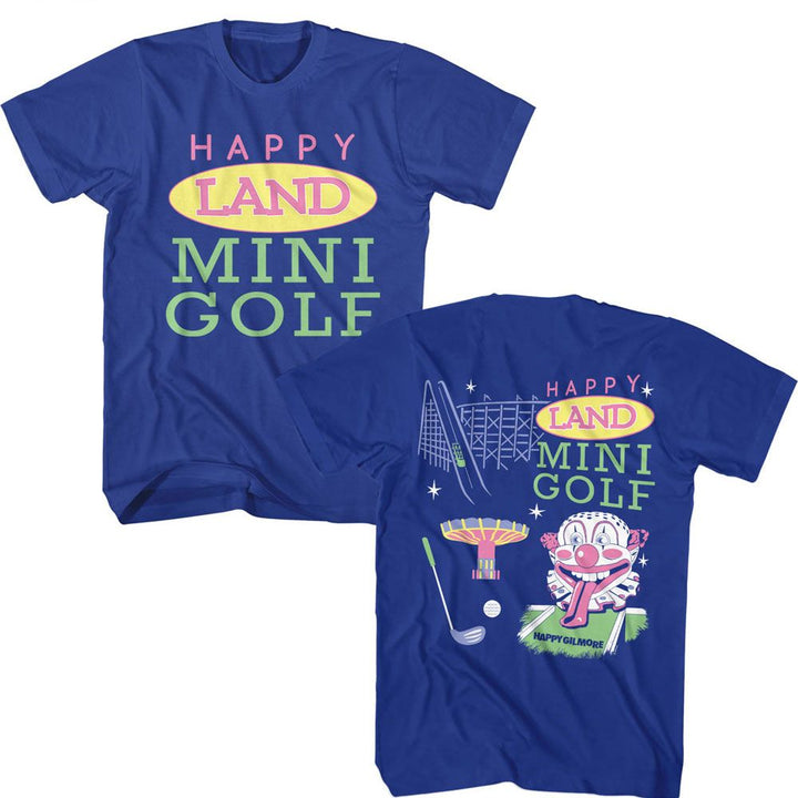 Happy Gilmore - Happy Land Mini Golf - American Classics - Solid Blue Adult Short Sleeve T-Shirt