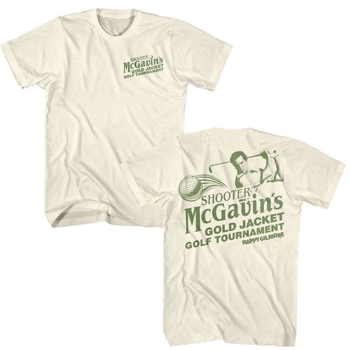 Happy Gilmore - Mono Gold Jacket Tournament - American Classics - Solid Off-White Adult Short Sleeve T-Shirt