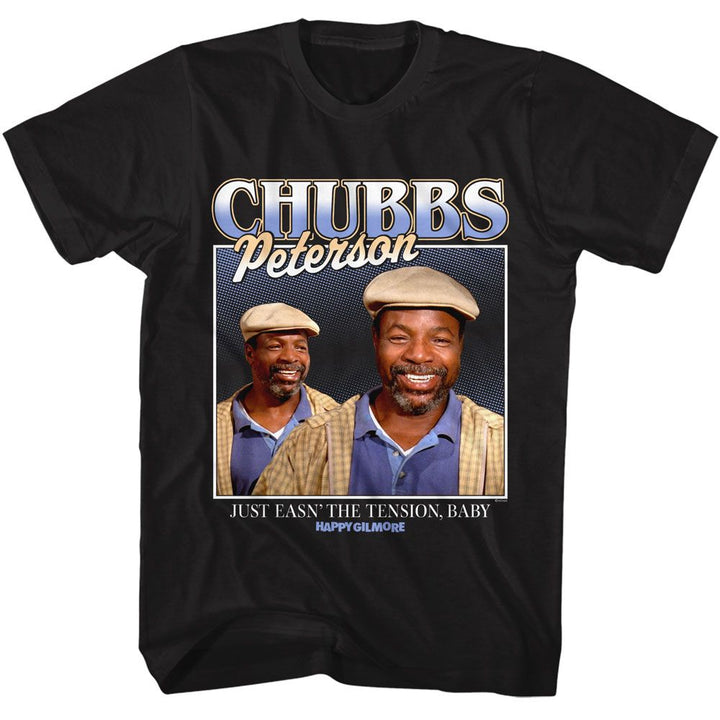 Happy Gilmore - Just Easin The Tension Baby - American Classics - Solid Black Adult Short Sleeve T-Shirt