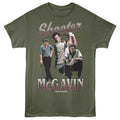 Happy Gilmore - Shooter Collage - Front Print Adult Short Sleeve Solid T-Shirt - Military Green