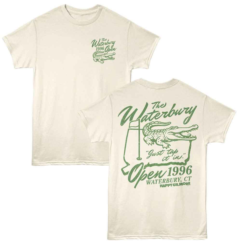Happy Gilmore - The Waterbury Open - 2-Sided Print Adult Short Sleeve Solid T-Shirt - Natural