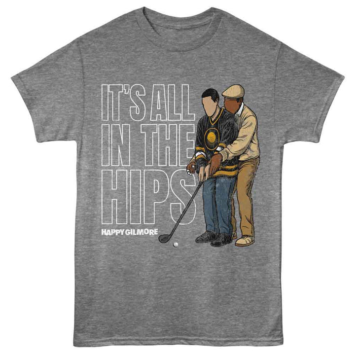 Happy Gilmore - In The Hips - Licensed Adult Unisex Short Sleeve T-Shirt - Graphite Heather