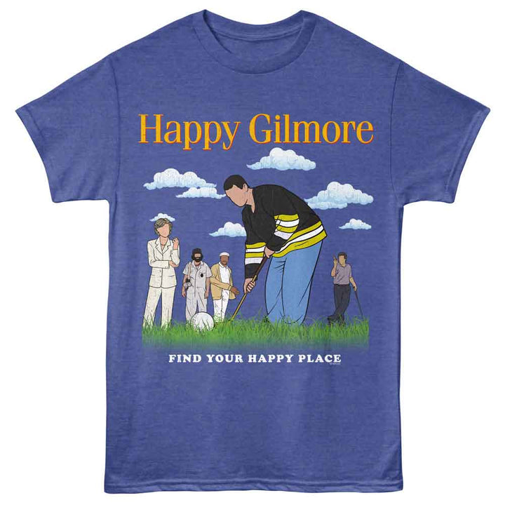 Happy Gilmore - Find Your Happy Place - Licensed Adult Unisex Short Sleeve T-Shirt - Royal Heather
