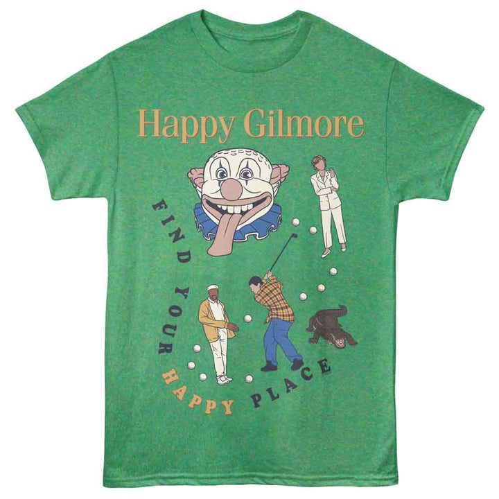 Happy Gilmore - Happy Place - Licensed Adult Unisex Short Sleeve T-Shirt - Kelly Heather