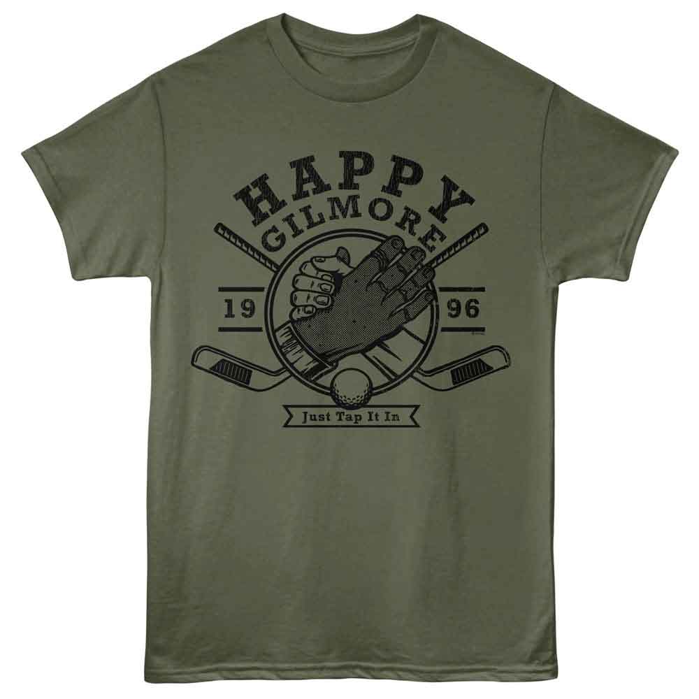 Happy Gilmore - Handshake - Licensed Adult Unisex Short Sleeve T-Shirt - Military Green