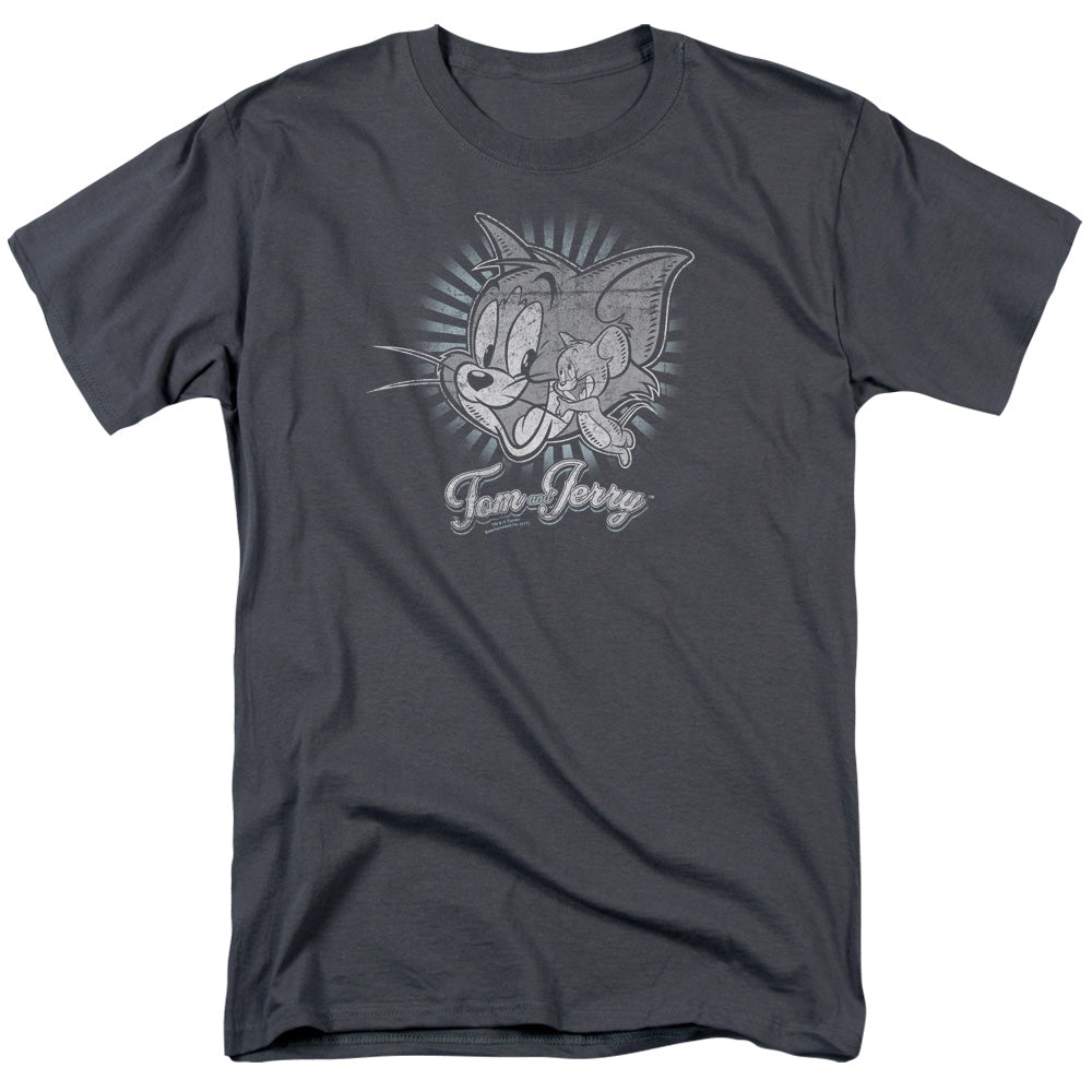 Tom And Jerry - Happy Classic Pals - Adult Unisex Short Sleeve T-Shirt - Gray