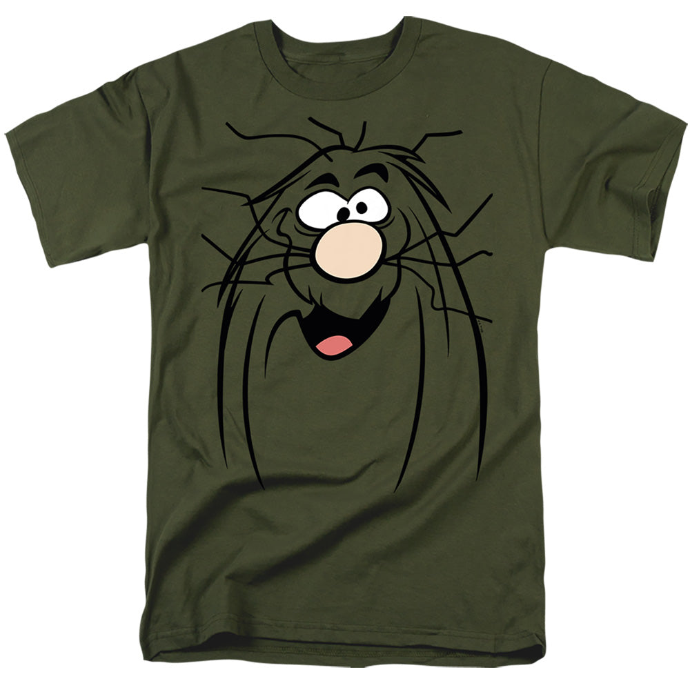 Captain Caveman - Big Face - Adult Unisex Short Sleeve T-Shirt - Green