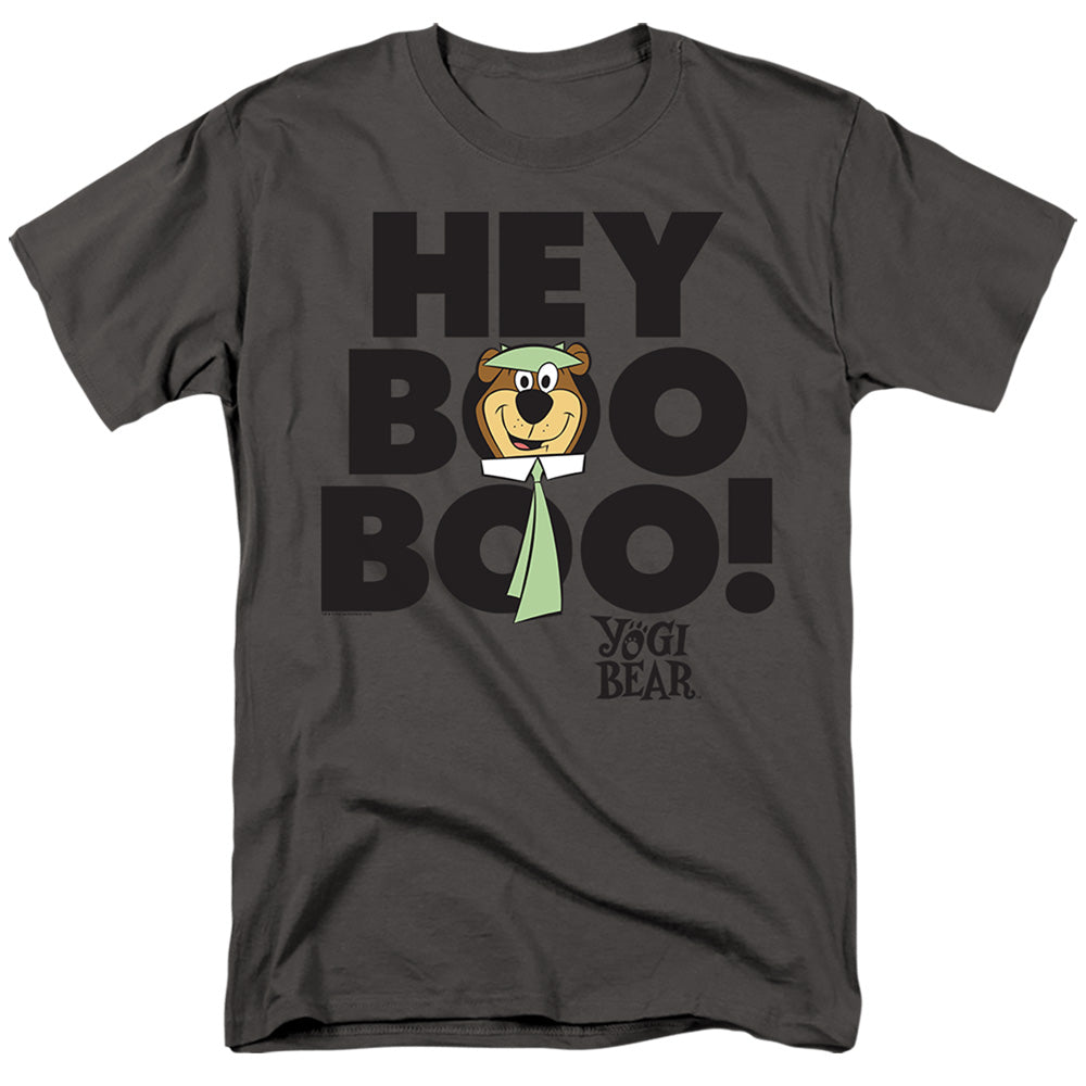 Yogi Bear - Hey Boo Boo - Adult Unisex Short Sleeve T-Shirt - Gray