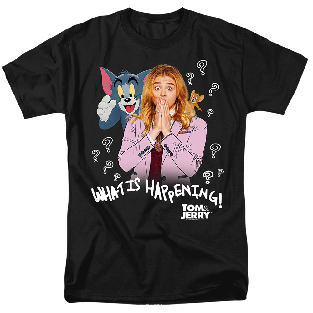 Tom And Jerry Movie - What Is Happening - Adult Unisex T-Shirt - Black